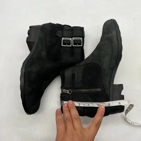 Sorel  NL3080-010 Boots Women's Size 9 Lolla Ankle Bootie Leather Zip Buckle - Picture 4 of 11